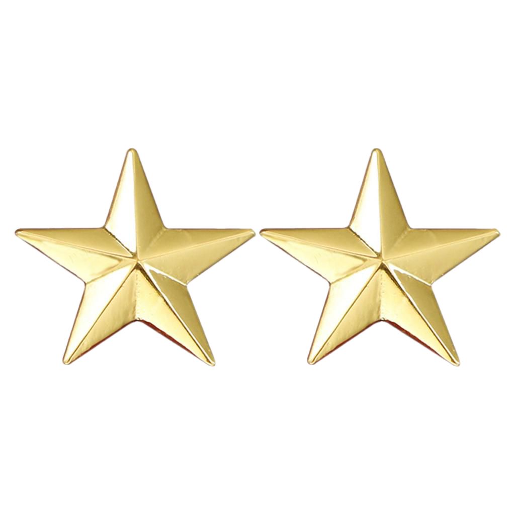 2pcs Fancy 3D 5 Point Brooch Lapel Pin Shirt Collar