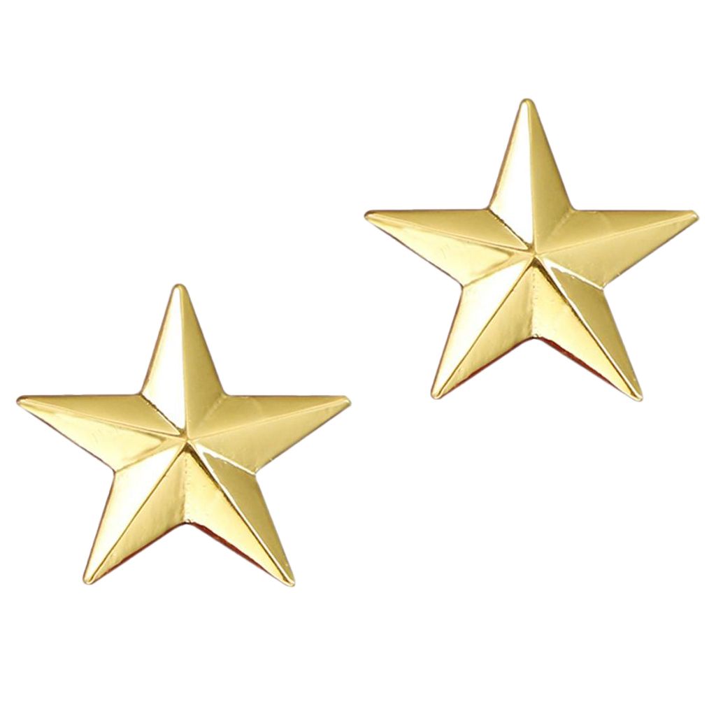2pcs Fancy 3D 5 Point Brooch Lapel Pin Shirt Collar