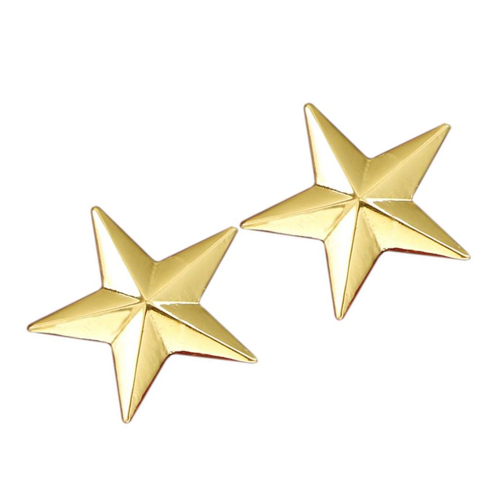 2pcs Fancy 3D 5 Point Brooch Lapel Pin Shirt Collar