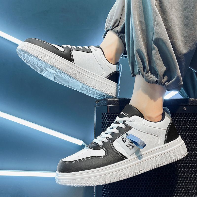 Men's Casual Shoes Breathable Shoes Running Sneakers - Black+White
