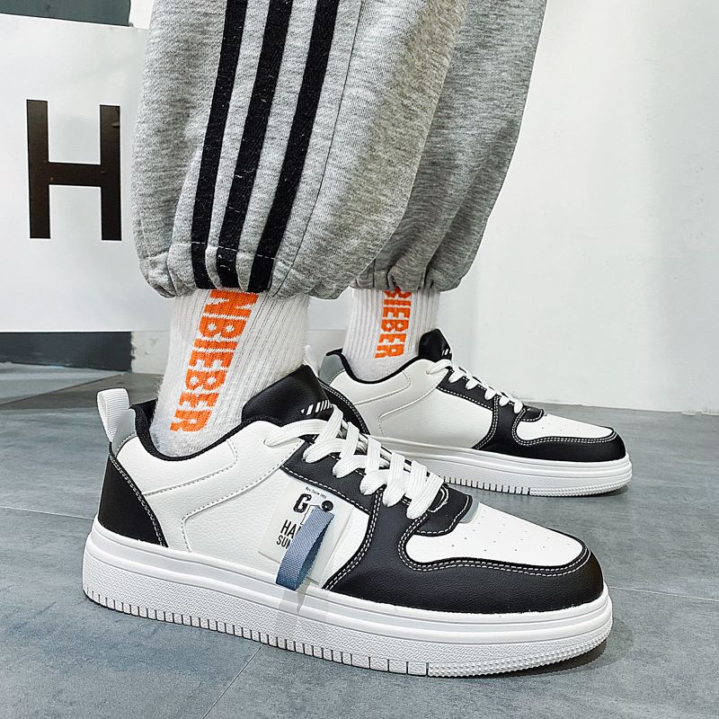 Men's Casual Shoes Breathable Shoes Running Sneakers - Black+White