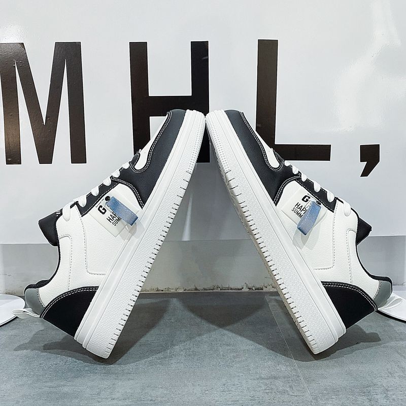 Men's Casual Shoes Breathable Shoes Running Sneakers - Black+White