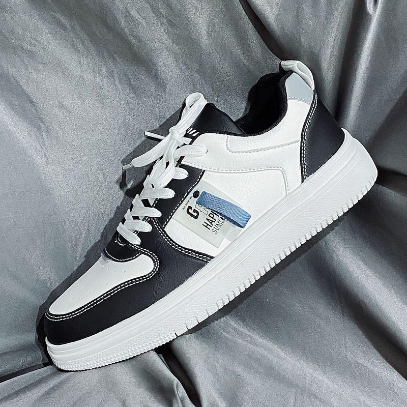 Men's Casual Shoes Breathable Shoes Running Sneakers - Black+White