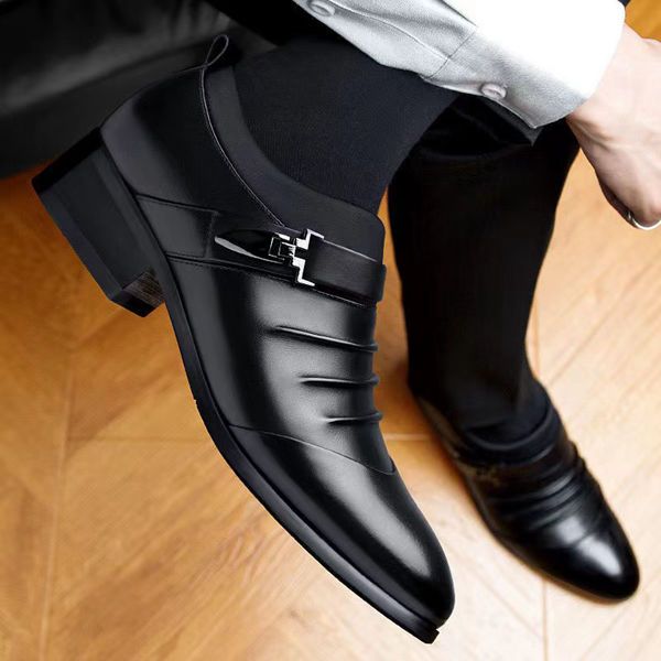2022 Men's Fashion British Business Leather Shoes - Black