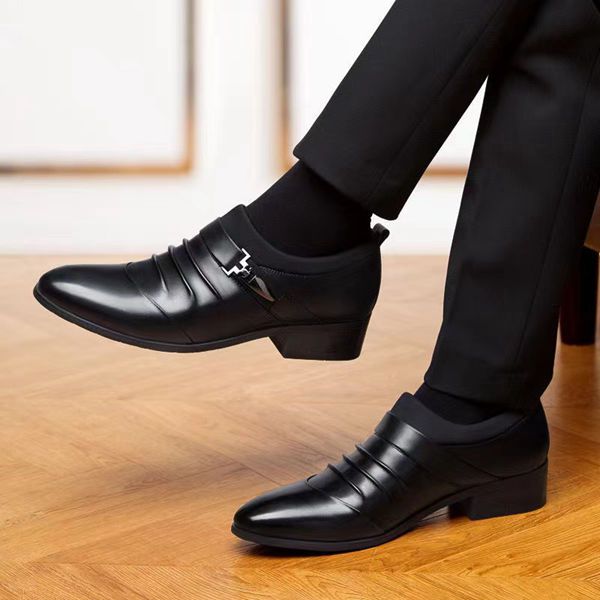2022 Men's Fashion British Business Leather Shoes - Black