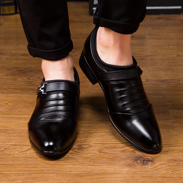 2022 Men's Fashion British Business Leather Shoes - Black
