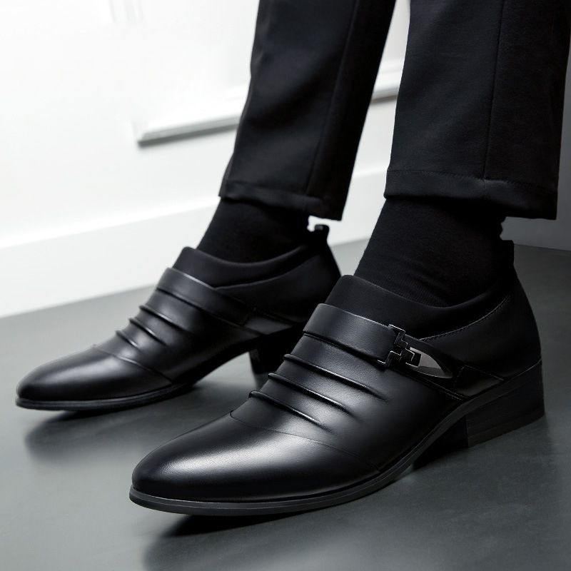 2022 Men's Fashion British Business Leather Shoes - Black