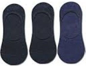 3Pairs- Men Ankle Socks -2 Black+ 1Navy Blue+Free Face Towel