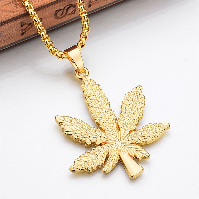 Maple Leaf Necklace Cuban Chain Necklaces For Couple Jewelry Anniversary Gift