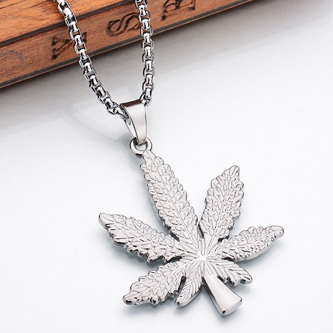 Maple Leaf Necklace Cuban Chain Necklaces For Couple Jewelry Anniversary Gift