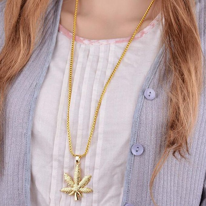 Maple Leaf Necklace Cuban Chain Necklaces For Couple Jewelry Anniversary Gift