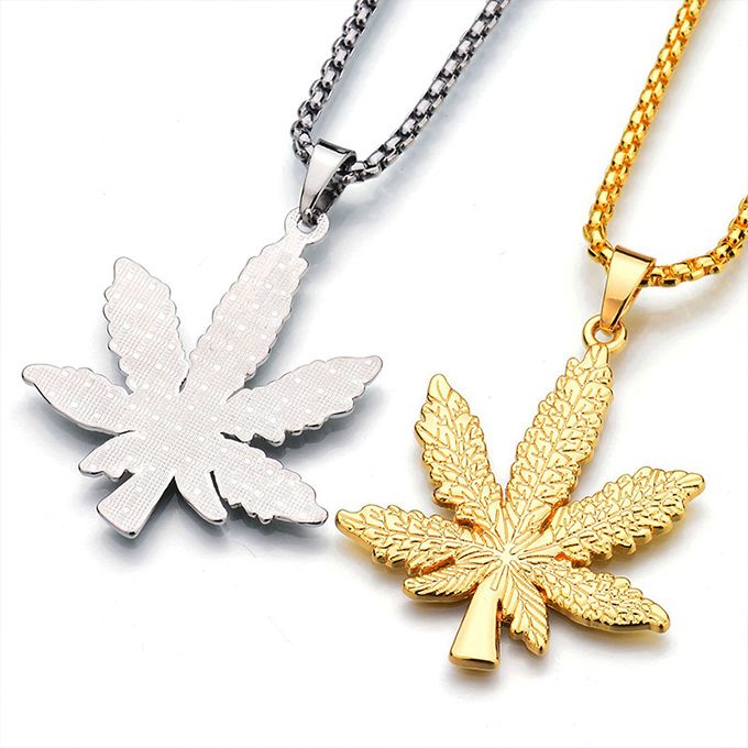 Maple Leaf Necklace Cuban Chain Necklaces For Couple Jewelry Anniversary Gift