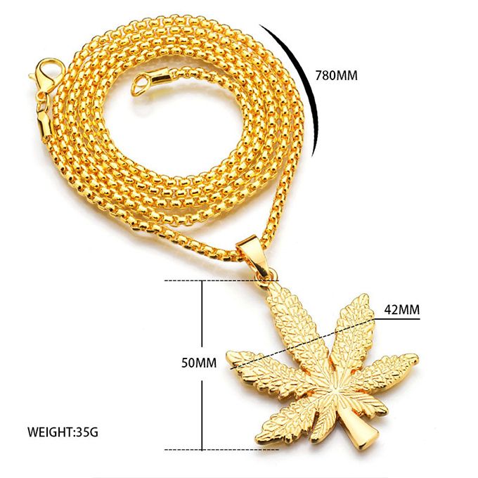 Maple Leaf Necklace Cuban Chain Necklaces For Couple Jewelry Anniversary Gift