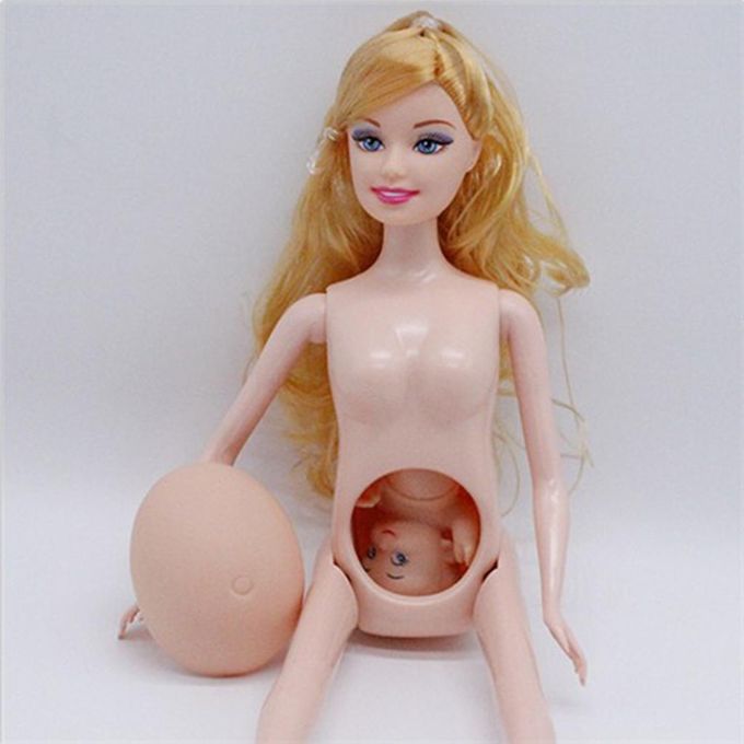 1/6 Pink Pregnant Mommy Doll W/ Stroller Playset For Kids Education