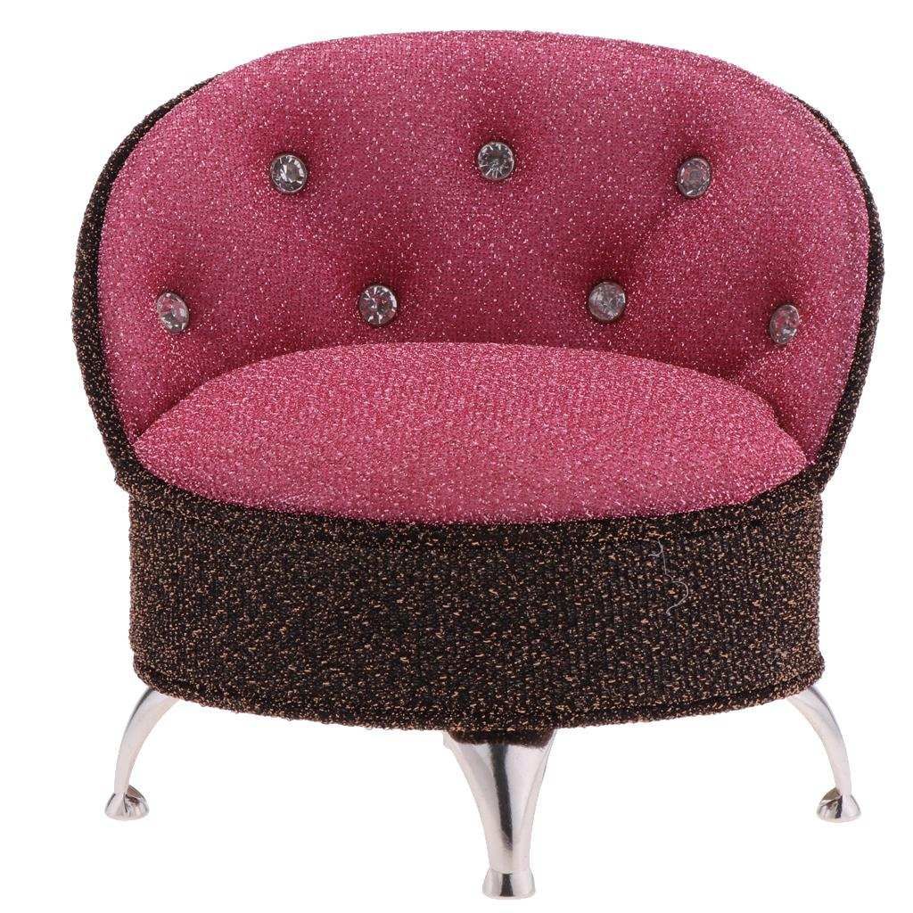 Single Sofa Chair Furniture Jewellery Box For 1/6 Scale Pink+Coffee