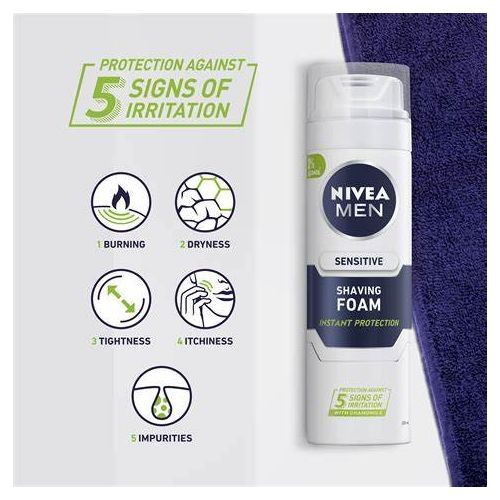Sensitive Shaving Foam Extra Moisture For Men - 200ml (Pack Of 3)