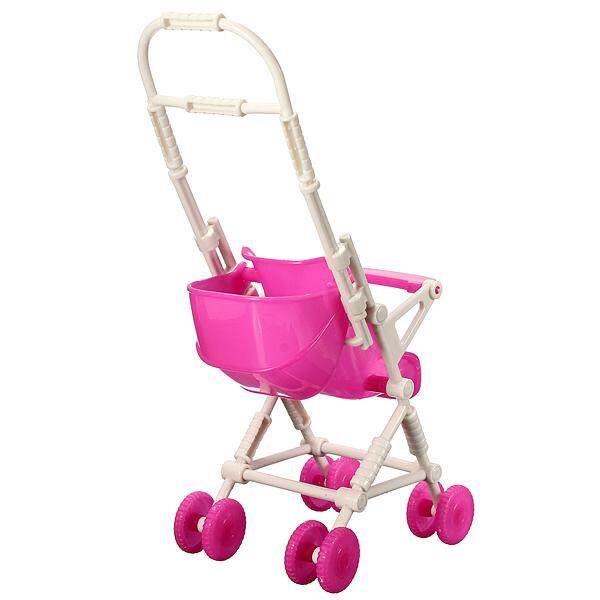 Assembly Baby Stroller Trolley Nursery Furniture Toy For Barbie Kelly Doll