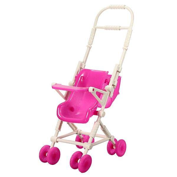 Assembly Baby Stroller Trolley Nursery Furniture Toy For Barbie Kelly Doll