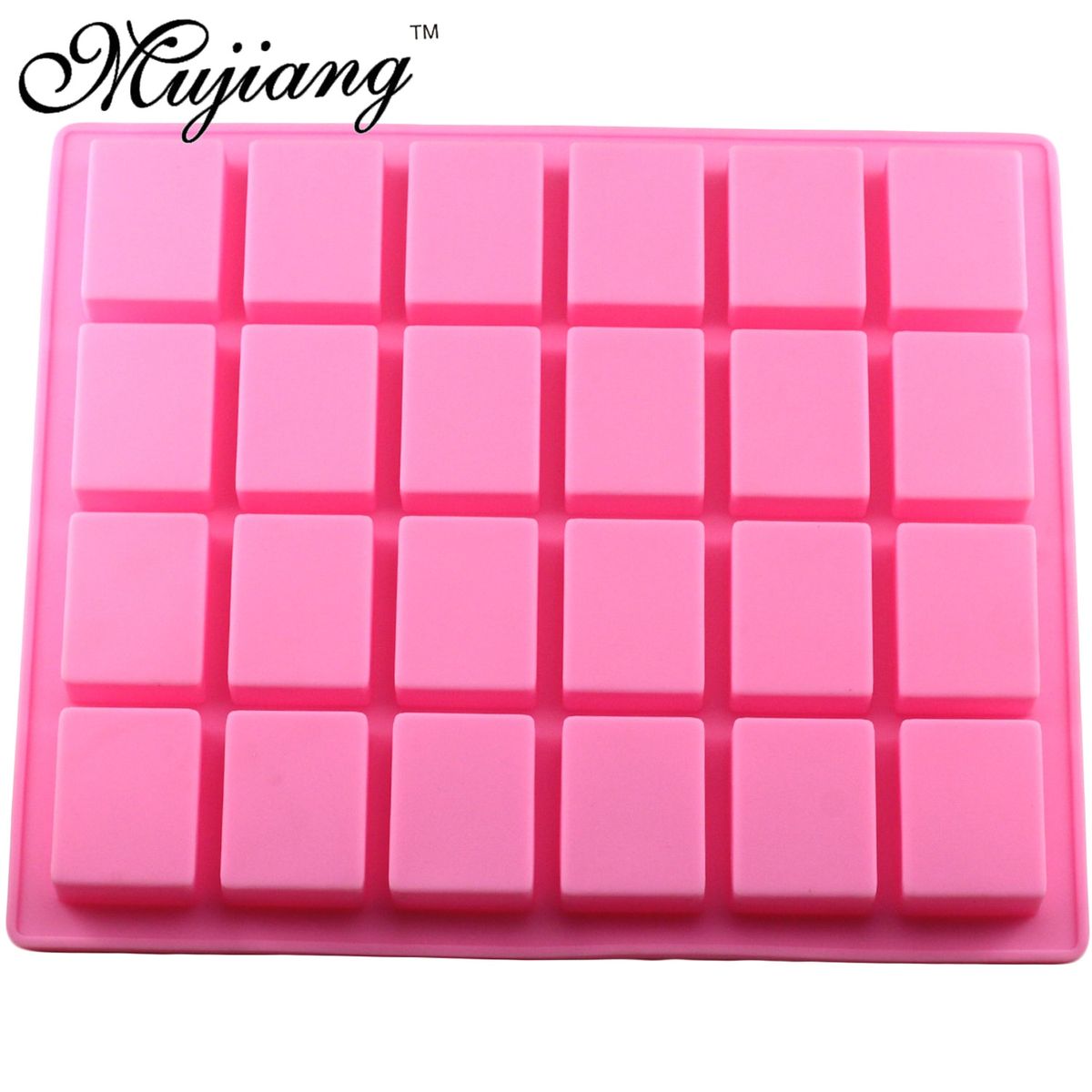 Mujiang 24 Cavity Rectangle Square Cake Silicone Baking Molds Handmade Soap Mold DIY Ice Tray Jelly Cake Candy Chocolate Moulds