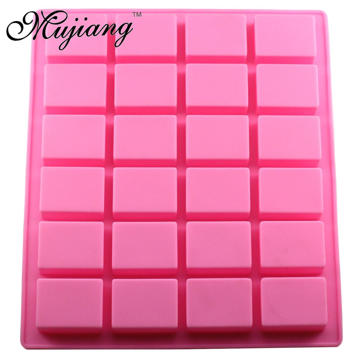 Mujiang 24 Cavity Rectangle Square Cake Silicone Baking Molds Handmade Soap Mold DIY Ice Tray Jelly Cake Candy Chocolate Moulds
