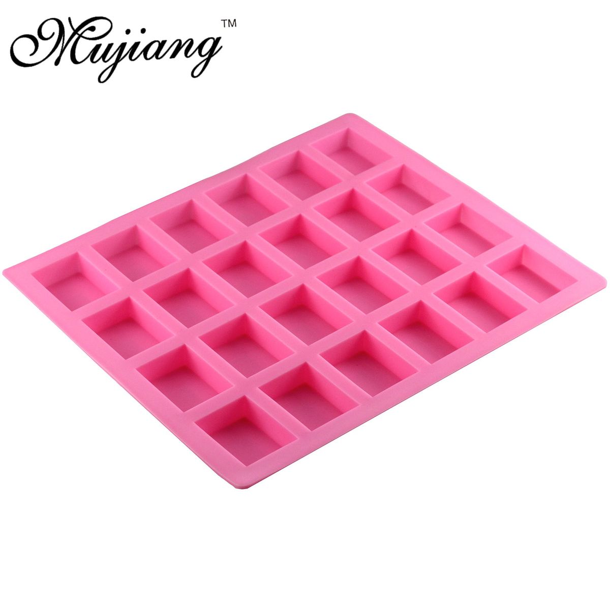 Mujiang 24 Cavity Rectangle Square Cake Silicone Baking Molds Handmade Soap Mold DIY Ice Tray Jelly Cake Candy Chocolate Moulds