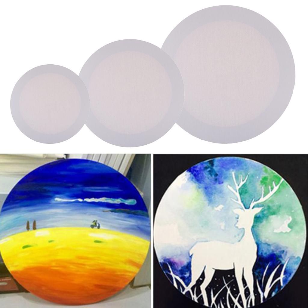 Round Shape Oil Painting Canvas Wooden Frame For Oil