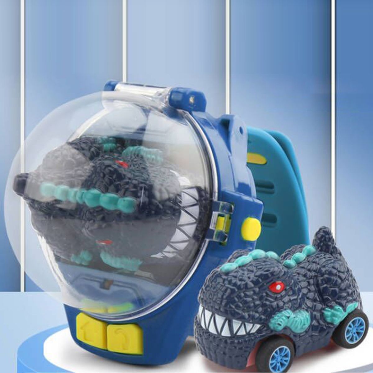 1 Set Mini RC Car Watch Remote Control Kids Vehicle Toy Blue