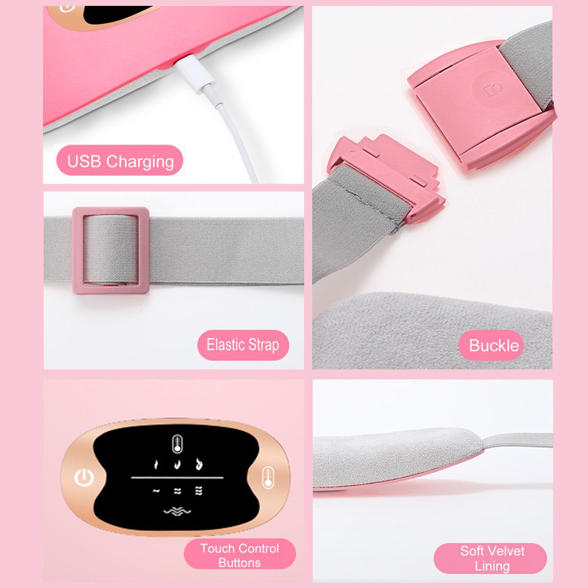 Portable Cordless Heating Pad Belt Electric Waist Belt