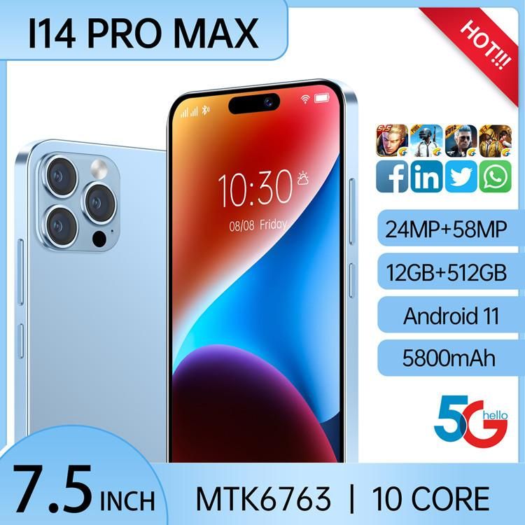 New 6.6-inch smartphone I15ProMax 2GB 16GB Android Memory card support