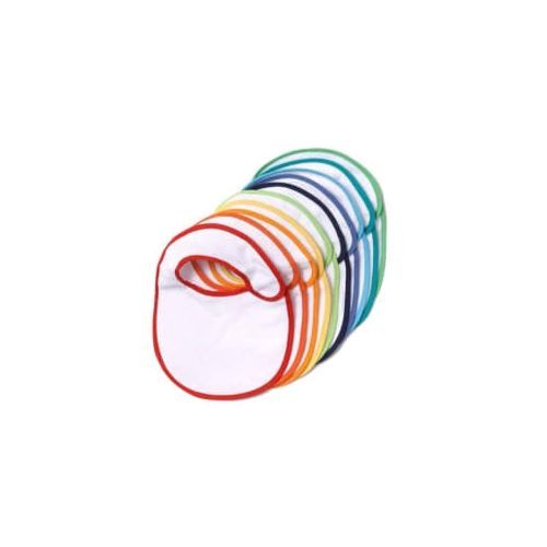 10 Pack Multicolour Trimmed Bibs