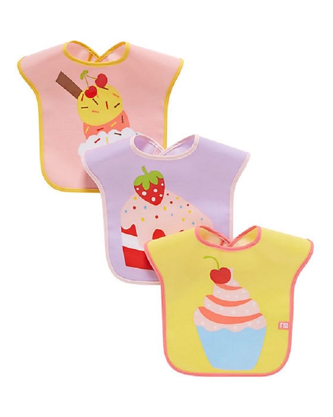 3 Pack Wipe Cupcake Clean Weaning Bibs