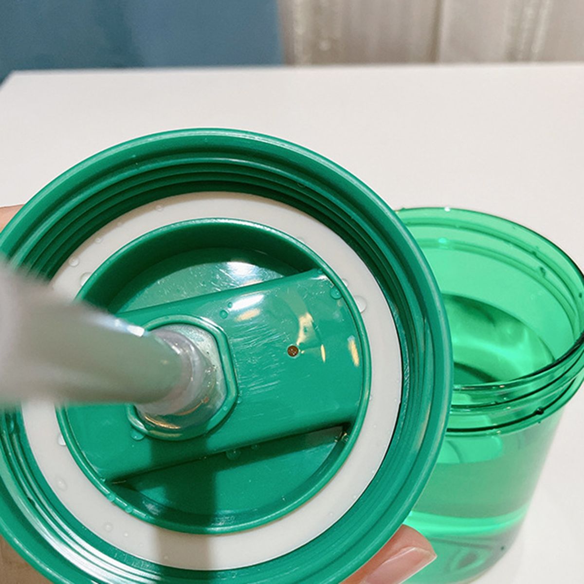 300ml Straw Cup Portable Outdoor Straw Bottle Cup Green