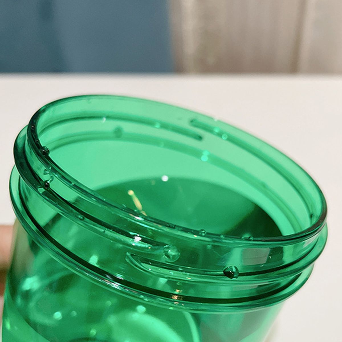 300ml Straw Cup Portable Outdoor Straw Bottle Cup Green