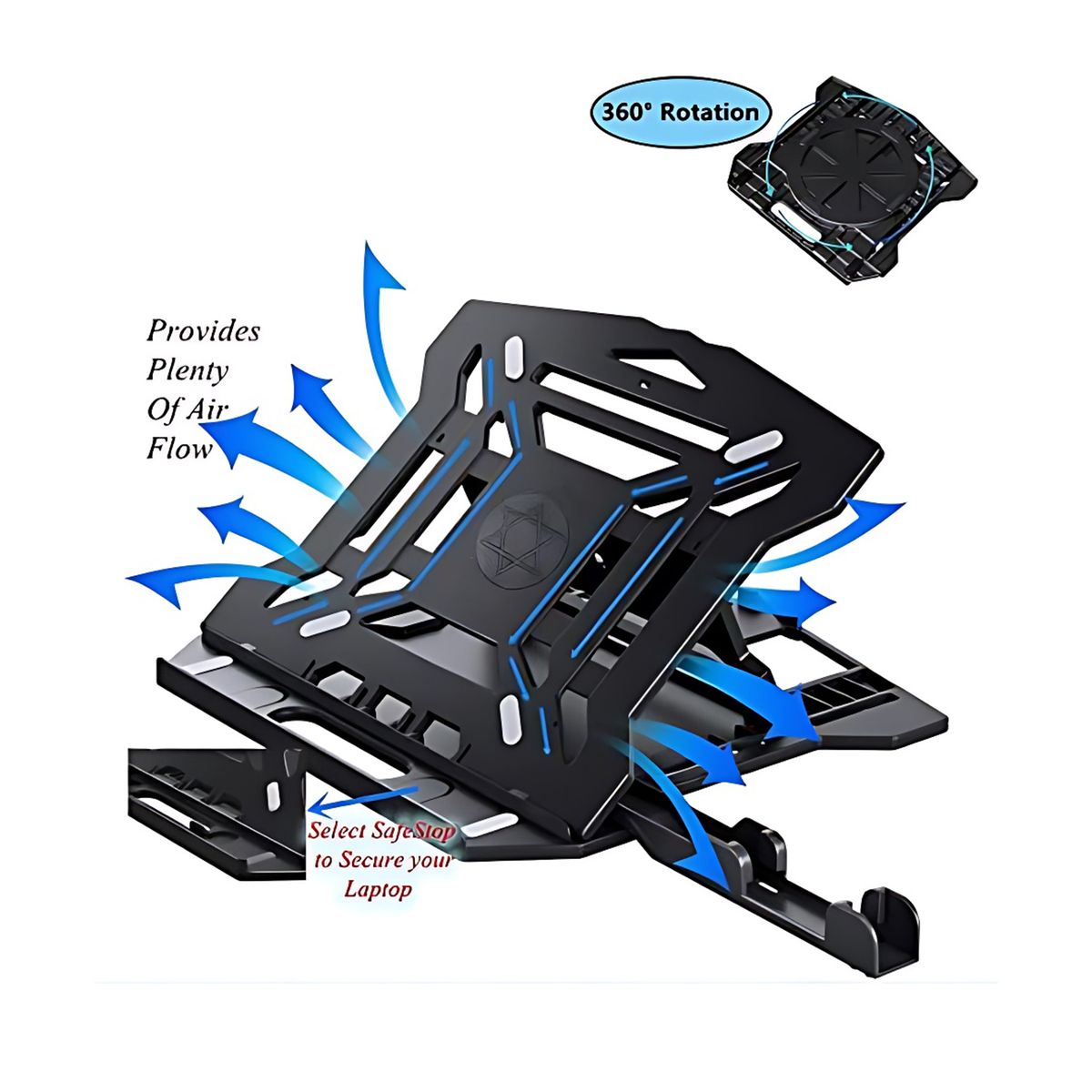 Portable Laptop Stand With Mobile Phone Support 2 In 1