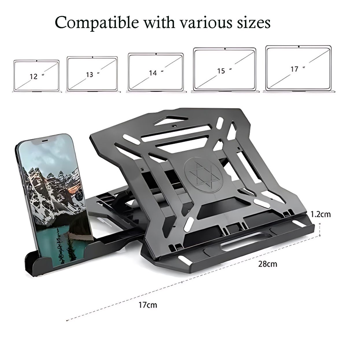 Portable Laptop Stand With Mobile Phone Support 2 In 1