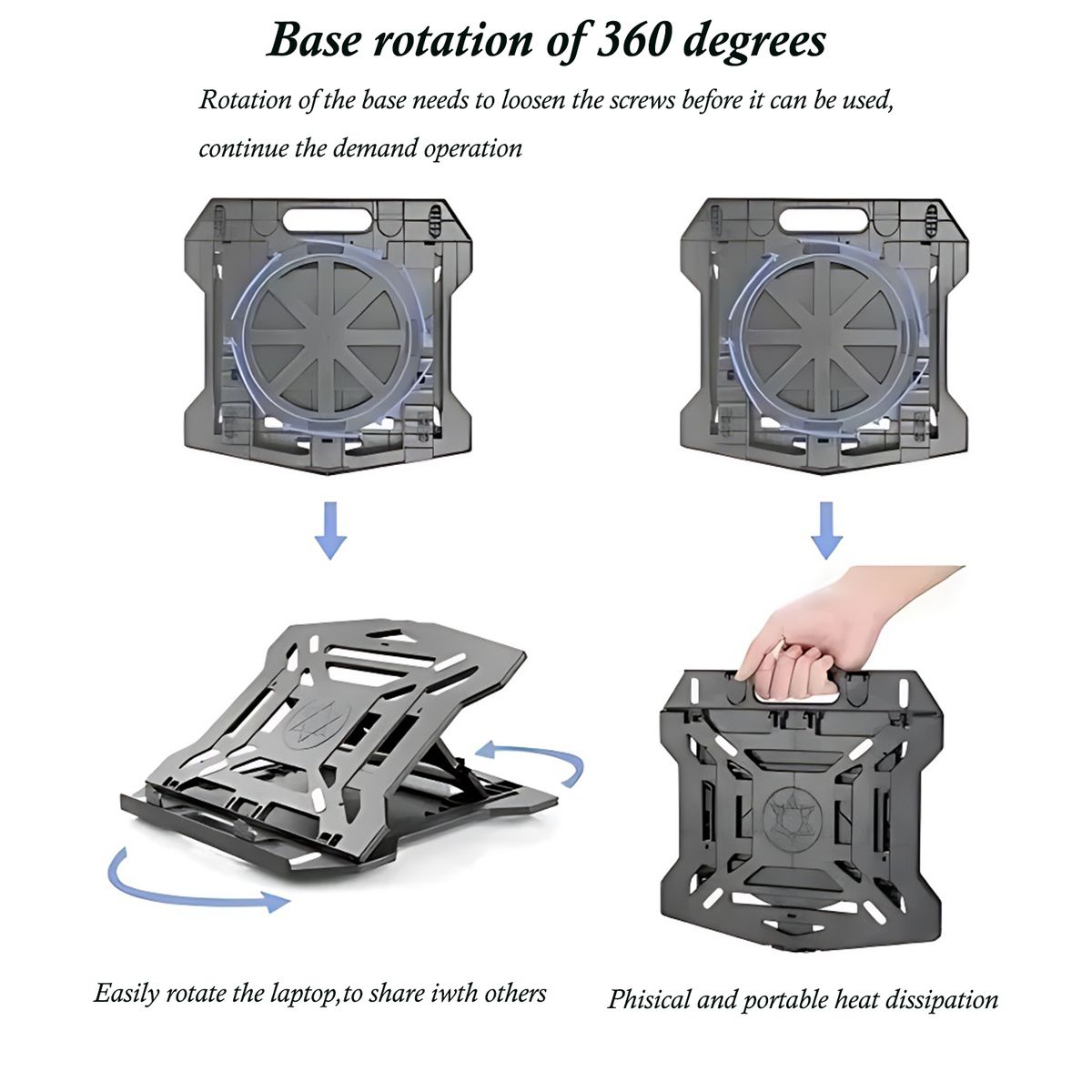 Portable Laptop Stand With Mobile Phone Support 2 In 1