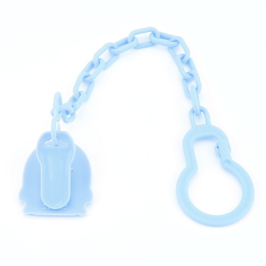 Baby Ni Le Pacifier Chain Clips Teether Feeding Milk Plastic-blue