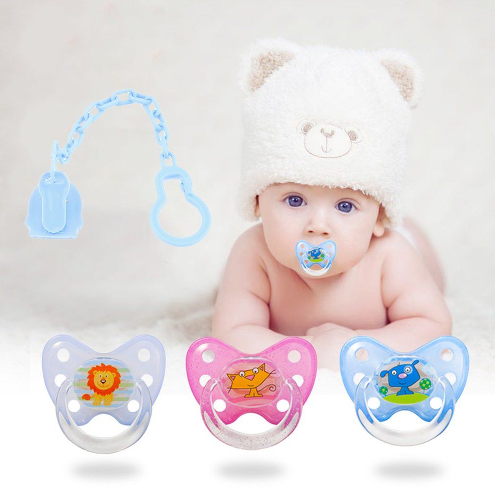 Baby Ni Le Pacifier Chain Clips Teether Feeding Milk Plastic-blue