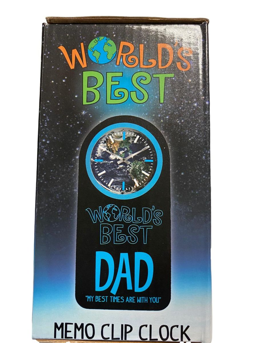 World's Best DAD-Memo Clip Clock