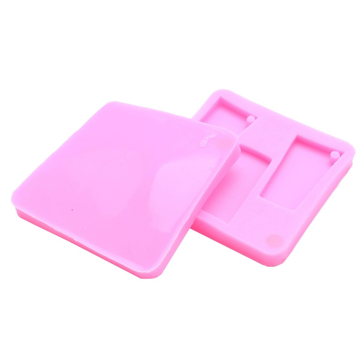 2 Pieces Silicone Mold DIY Tumbler Cup Mold Set DIY Glossy Water Glass Shape for Key Chain Perforated Resin Clay Mold Crafts Tools with Hanging Holes for Craft Making
