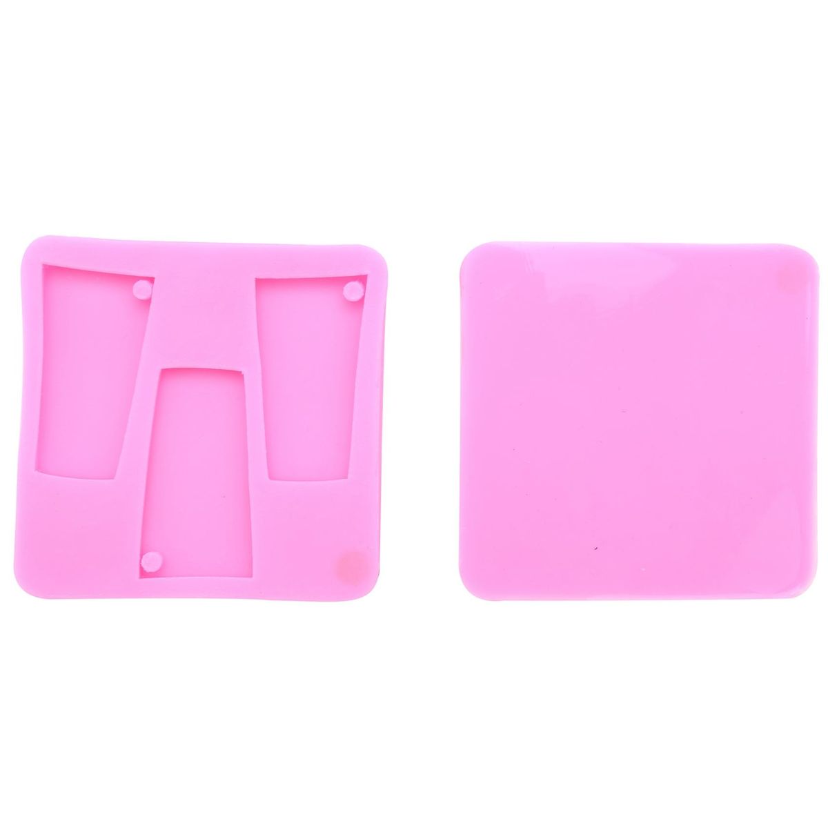 2 Pieces Silicone Mold DIY Tumbler Cup Mold Set DIY Glossy Water Glass Shape for Key Chain Perforated Resin Clay Mold Crafts Tools with Hanging Holes for Craft Making