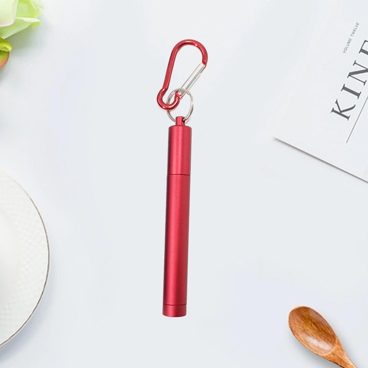 Stainless Steel Drinking Straw Telescopic Stainless Steel for Water Red