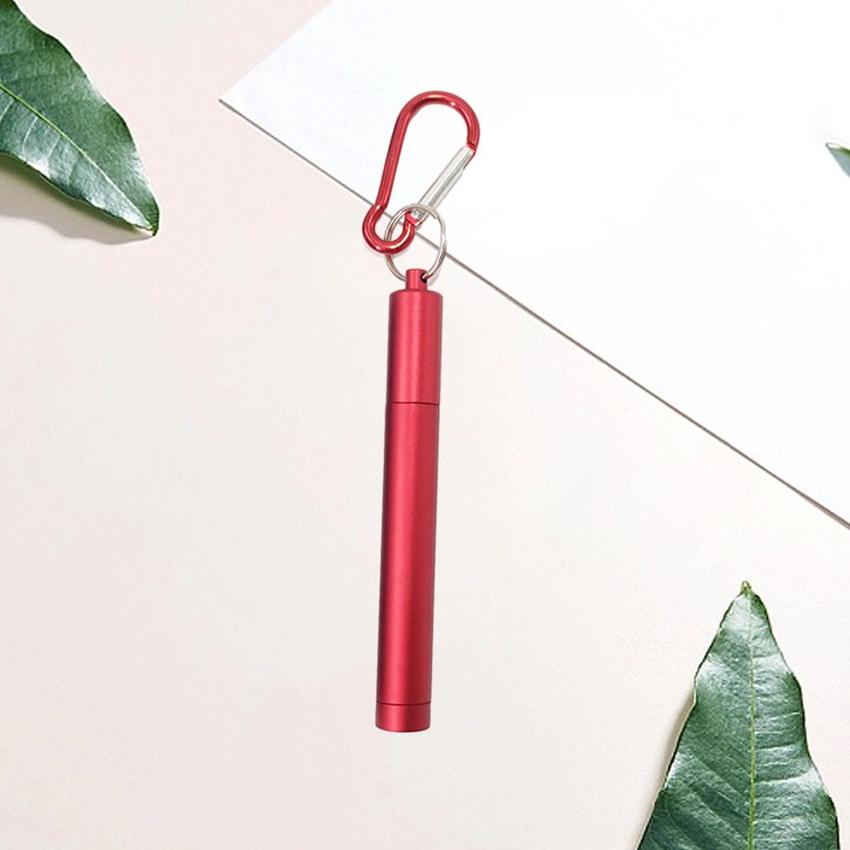 Stainless Steel Drinking Straw Telescopic Stainless Steel for Water Red