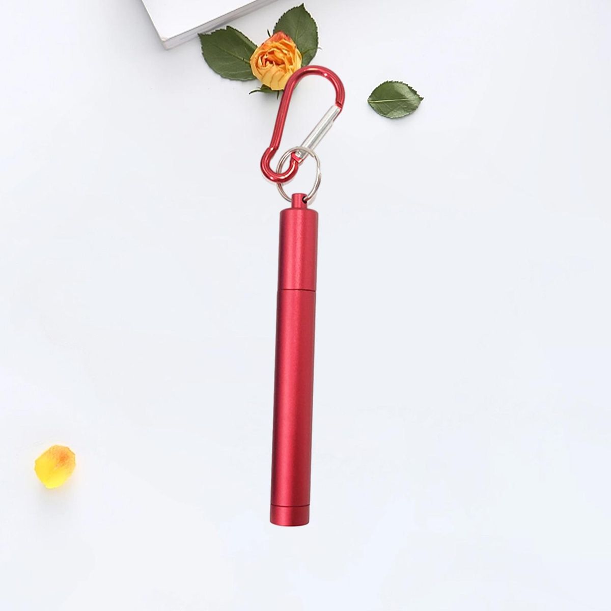 Stainless Steel Drinking Straw Telescopic Stainless Steel for Water Red