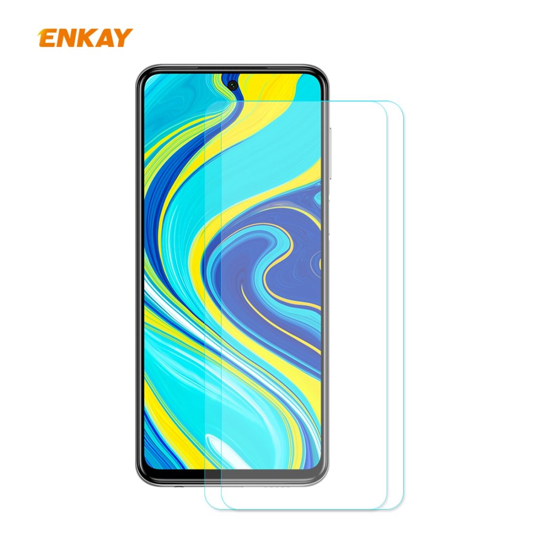 For Redmi Note 9S / Note 9 Pro 2 PCS ENKAY Hat-Prince 0.26mm 9H 2.5D Curved Edge Tempered Glass Film