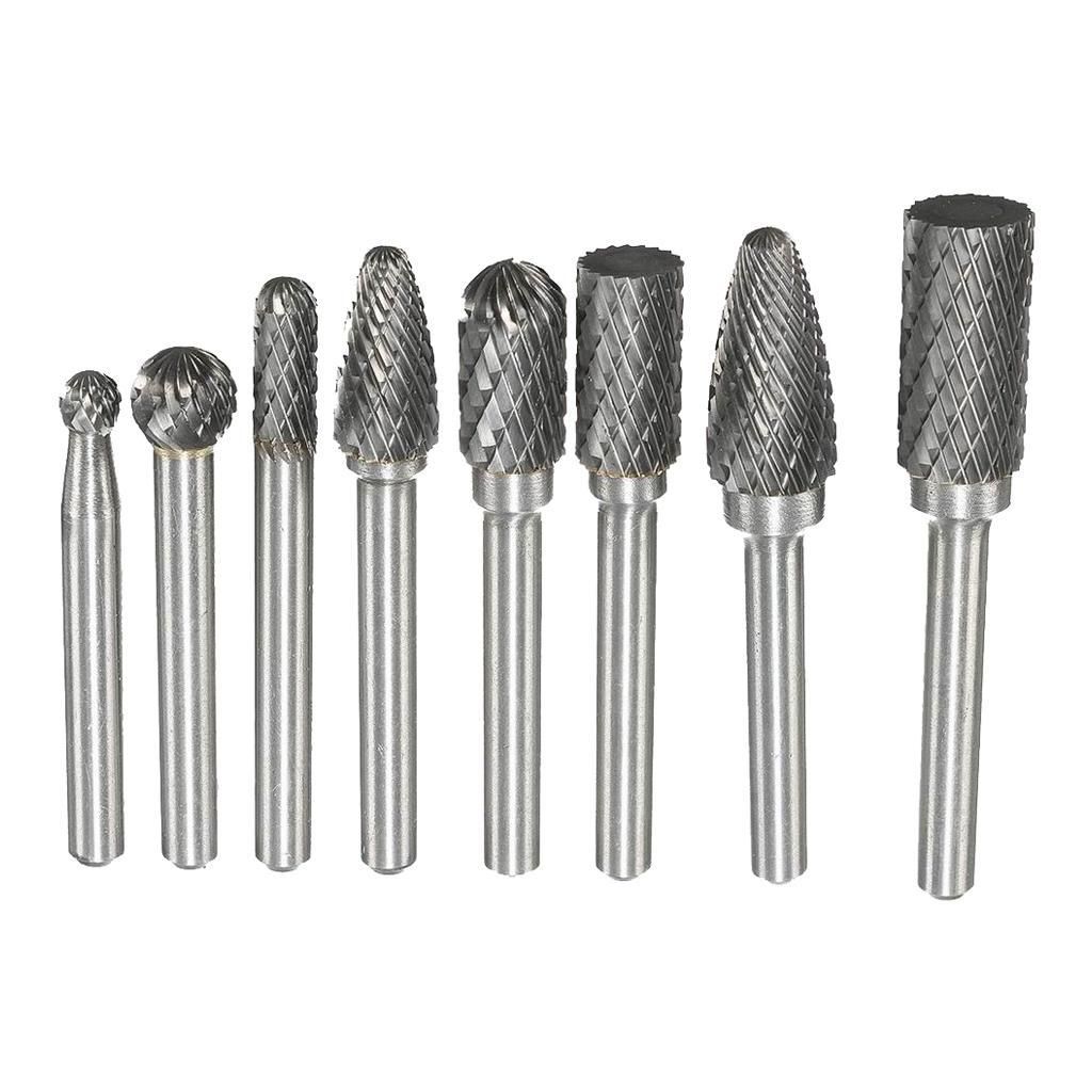 8Pcs 1/4\\\\\\\'\\\\\\\' Shank Double Cut Carbide Rotary
