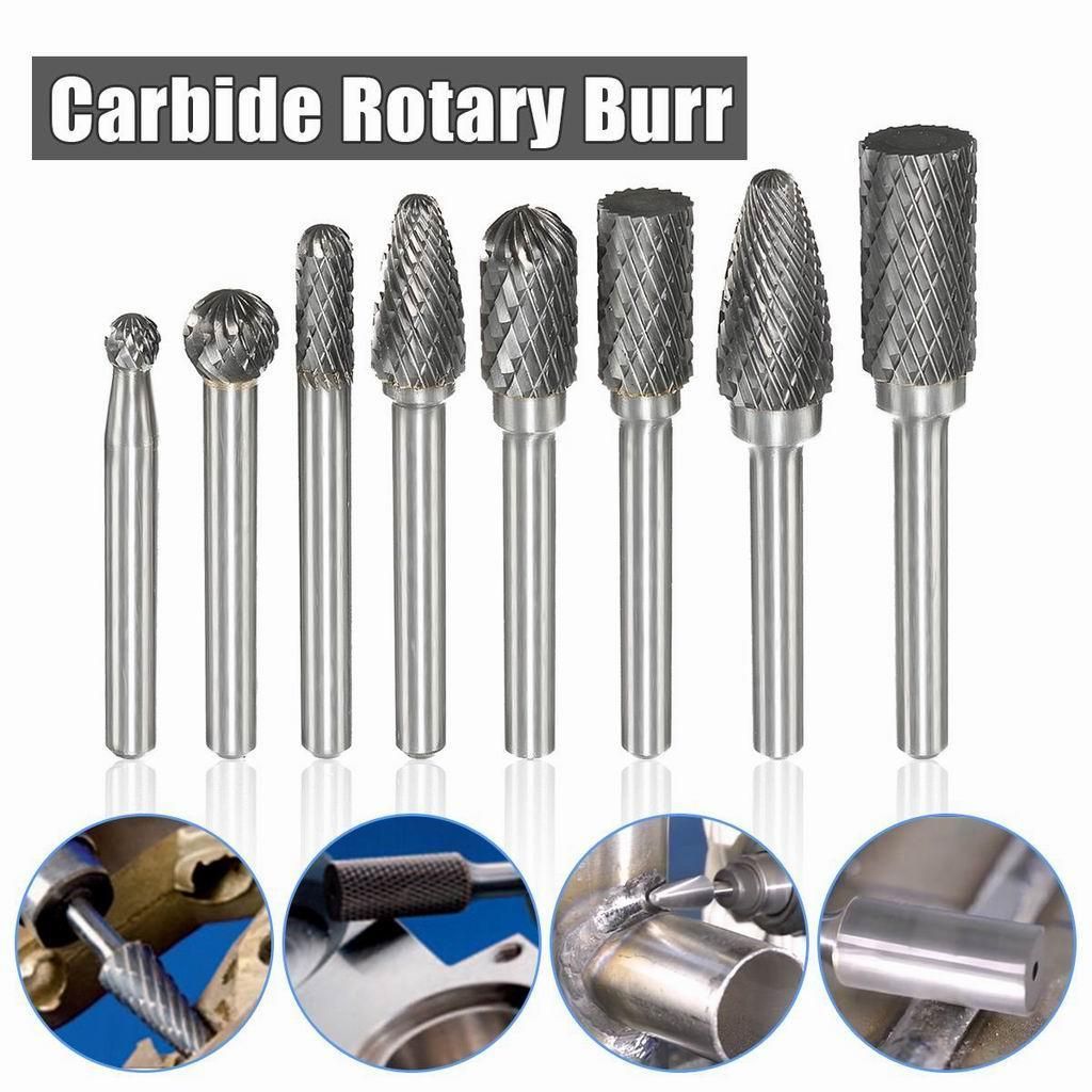 8Pcs 1/4\\\\\\\'\\\\\\\' Shank Double Cut Carbide Rotary