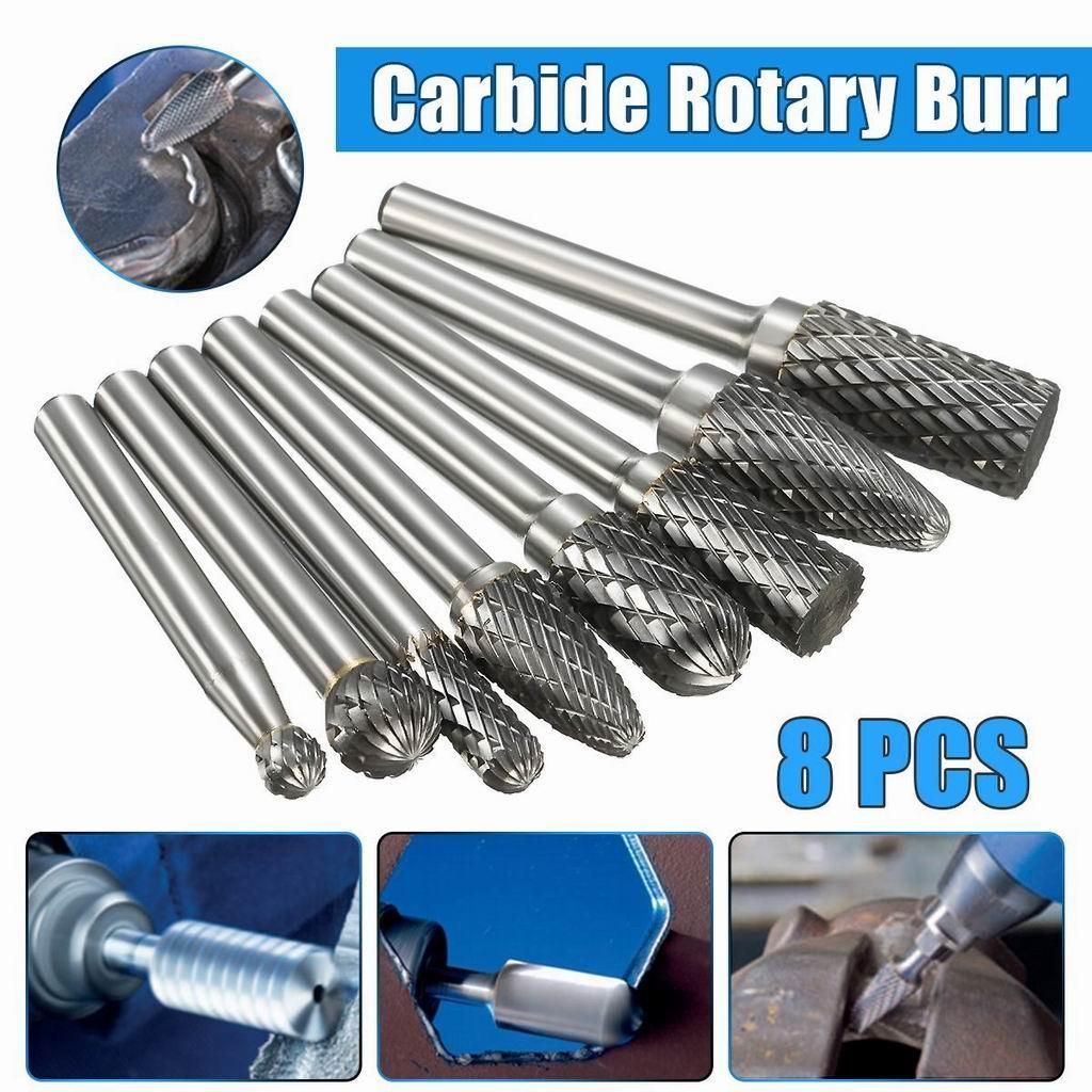 8Pcs 1/4\\\\\\\'\\\\\\\' Shank Double Cut Carbide Rotary