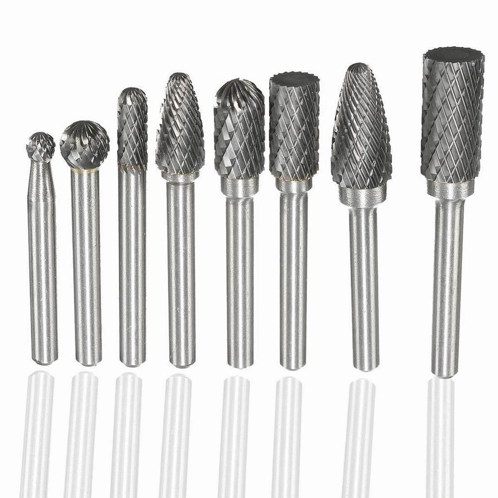 8Pcs 1/4\\\\\\\'\\\\\\\' Shank Double Cut Carbide Rotary