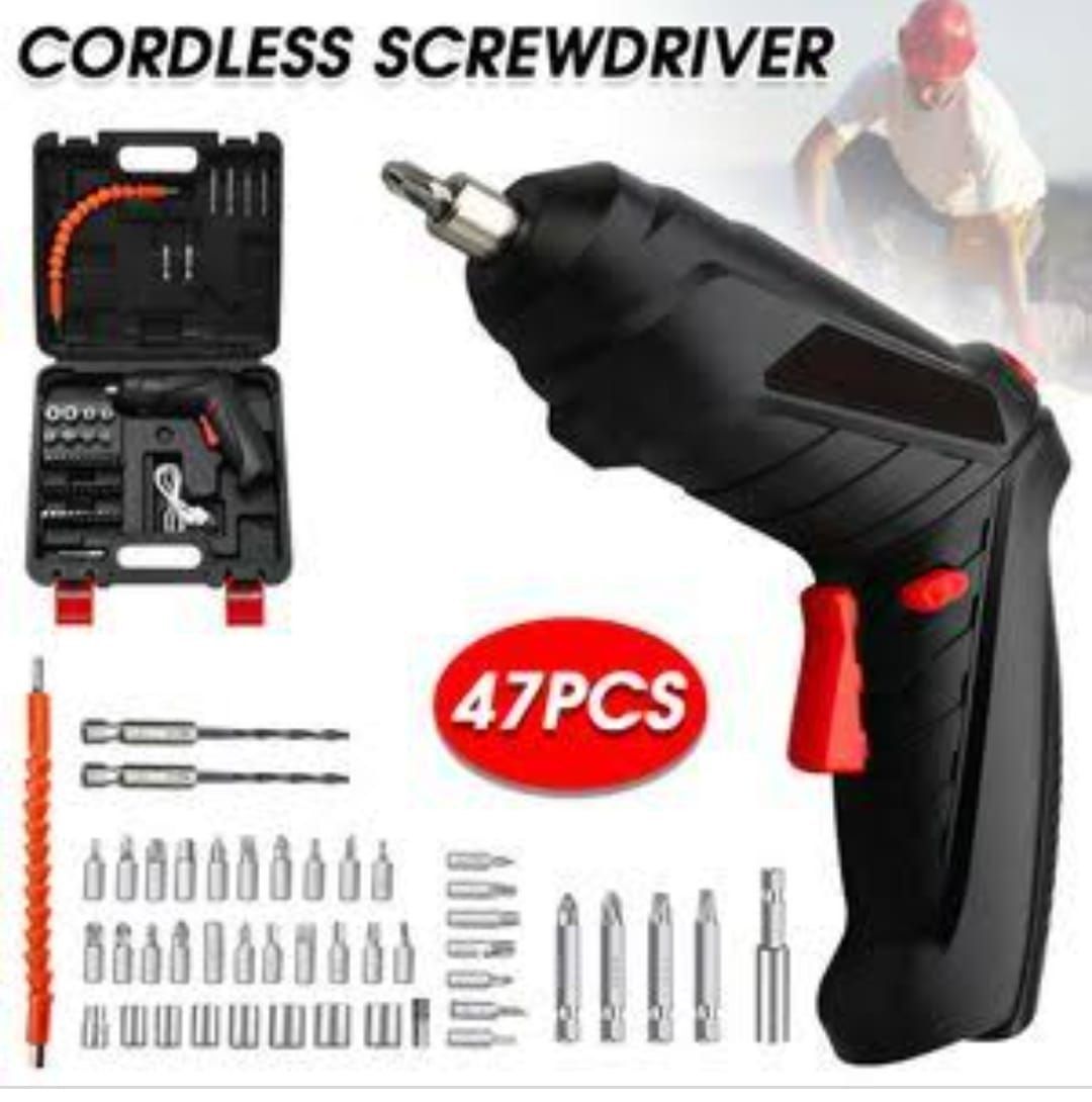 47 PCs Cordless Screwdriver/ Hand Driller With Drilling Bits Set